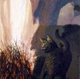 Artwork Title: Cat and Bonfire, 1995