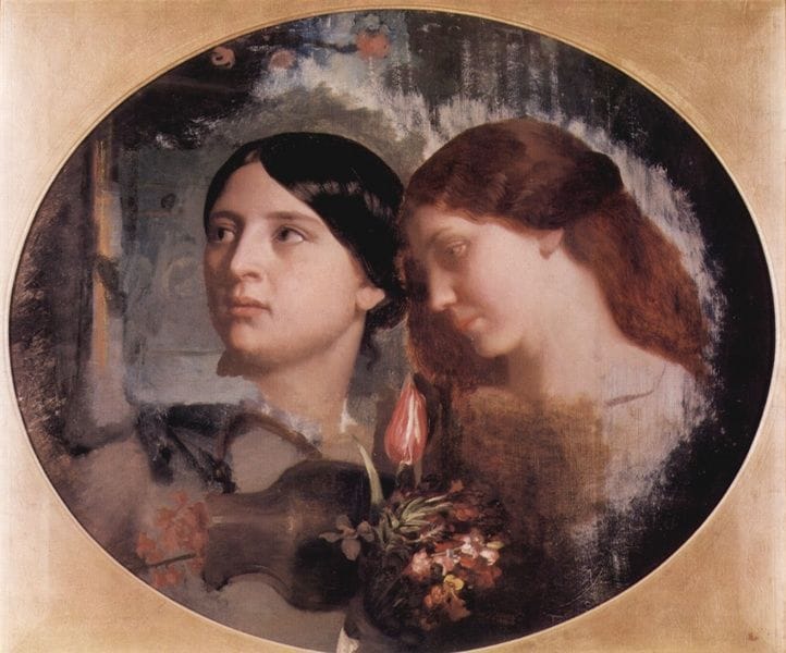 Artwork Title: Zwei Frauen Mit Blumenstrauss