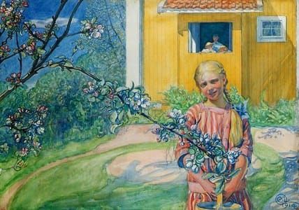 Artwork Title: Girl with Apple Blossom