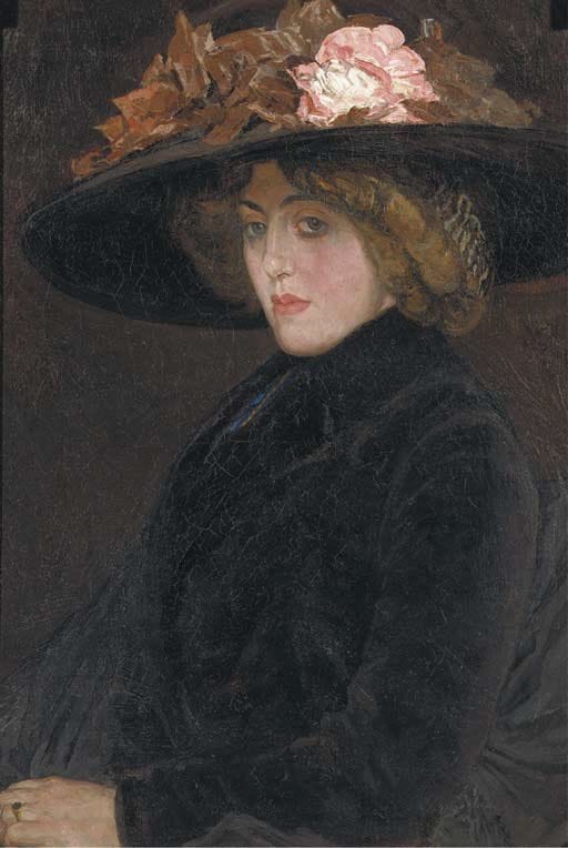 Artwork Title: Portrait of an Elegant Lady with a Hat