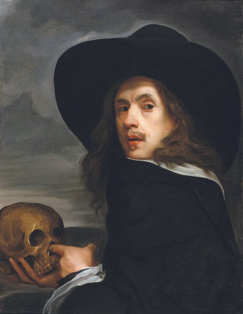 Artwork Title: Self Portrait with a Skull