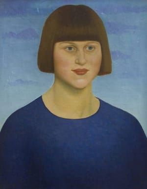Artwork Title: Portrait of Dora Carrington (Portrait of a Girl Wearing a Blue Jersey)