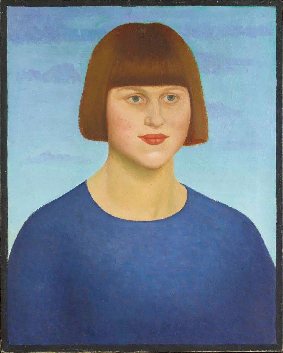 Mark Gertler, Portrait of a Girl Wearing a Blue Jersey (1912) @Edgar Estaire Collection