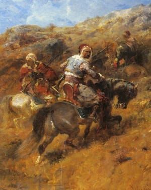 Artwork Title: Arab Warriors On A Hillside