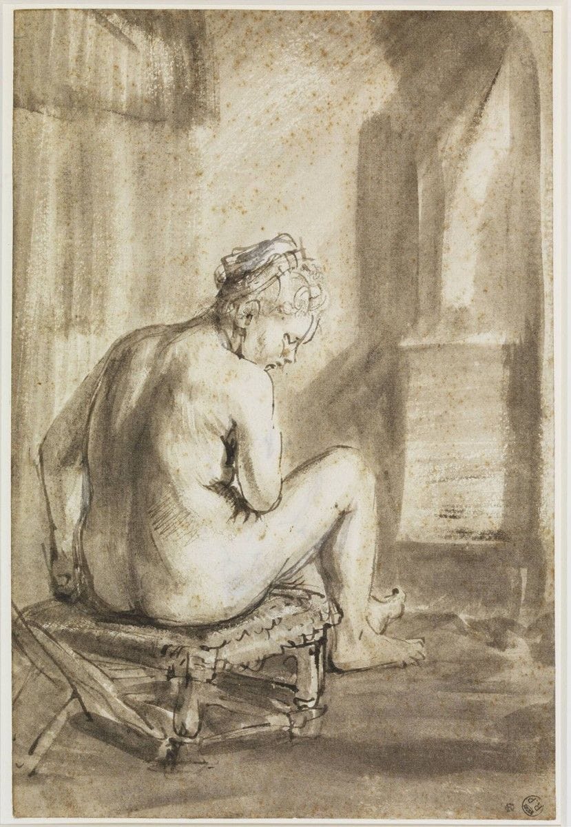 Artwork Title: Seated Female Nude near a Stove c