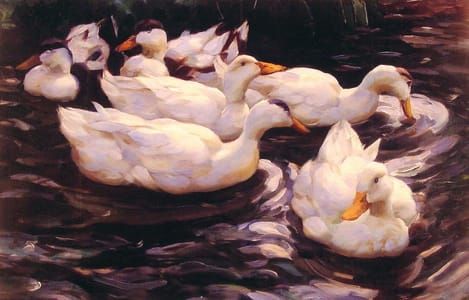 Artwork Title: Six Ducks in the Pond