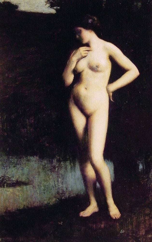 Artwork Title: Standing Nude Before the Lake