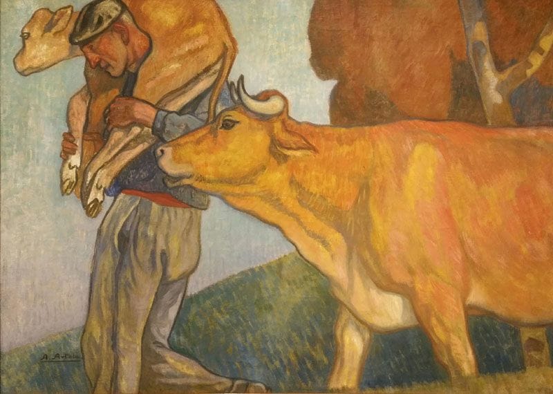 Artwork Title: Peasant with a Cow and Calf