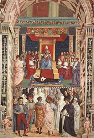 Artwork Title: Pope Aeneas Piccolomini Canonizes Catherine Of Siena