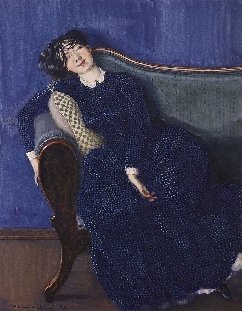 Artwork Title: Sleeping Woman in Blue Dress