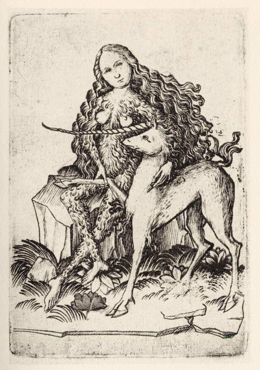 Artwork Title: Queen of Beasts, from the Small Pack of Cards series of etchings