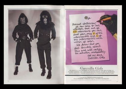 Artwork Title: Interview Magazine: Women Artists Question the Guerrilla Girls
