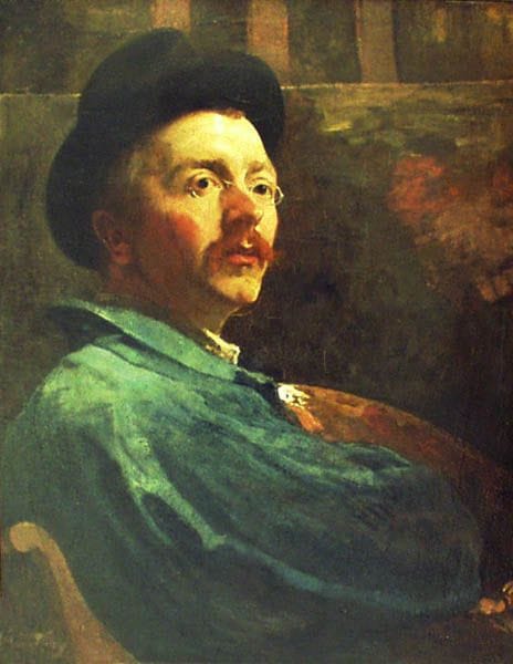 Artwork Title: Self Portrait in Blue-Green Painter's Smock