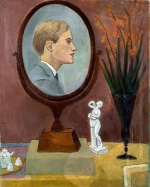 Artwork Title: Self-portrait in an oval mirror