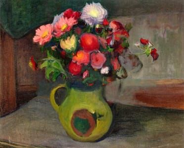 Artwork Title: Asters in a Pitcher