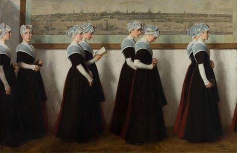 Artwork Title: Kerkgang weesmeisjes (Amsterdam Orphan Girls)