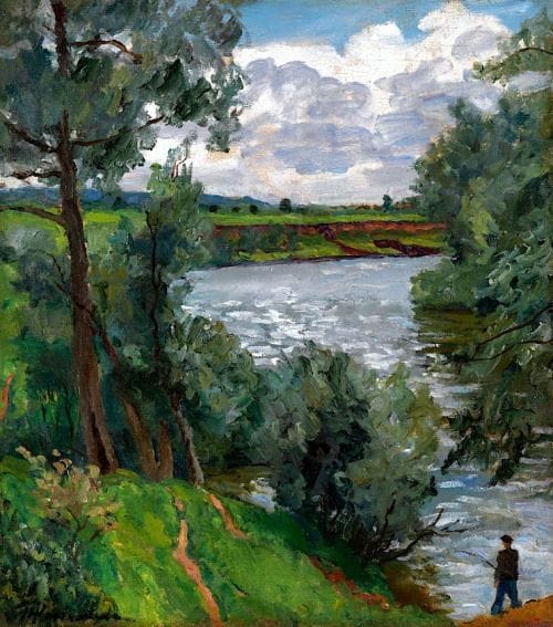 Artwork Title: On the River Protva. Fisherman