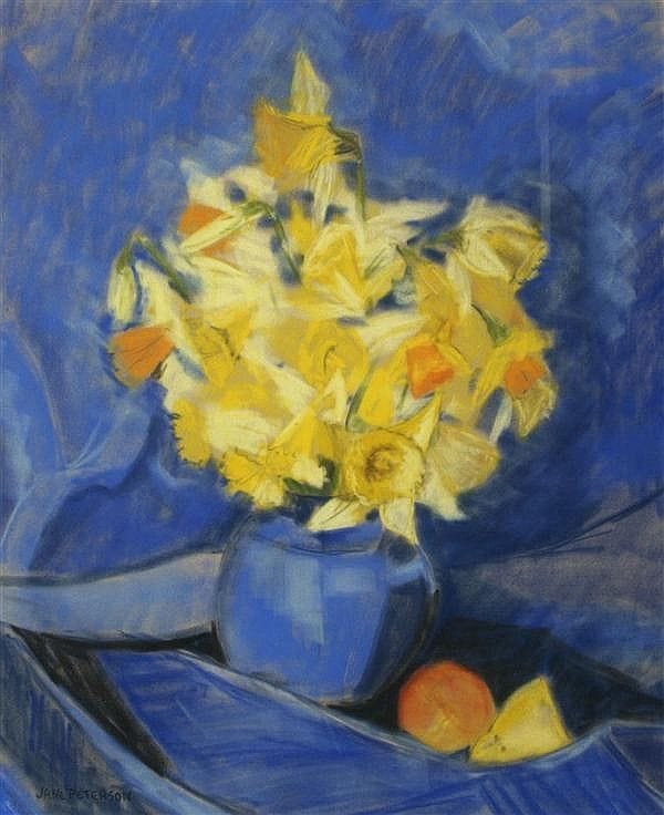 Artwork Title: Daffodils in a Blue Vase