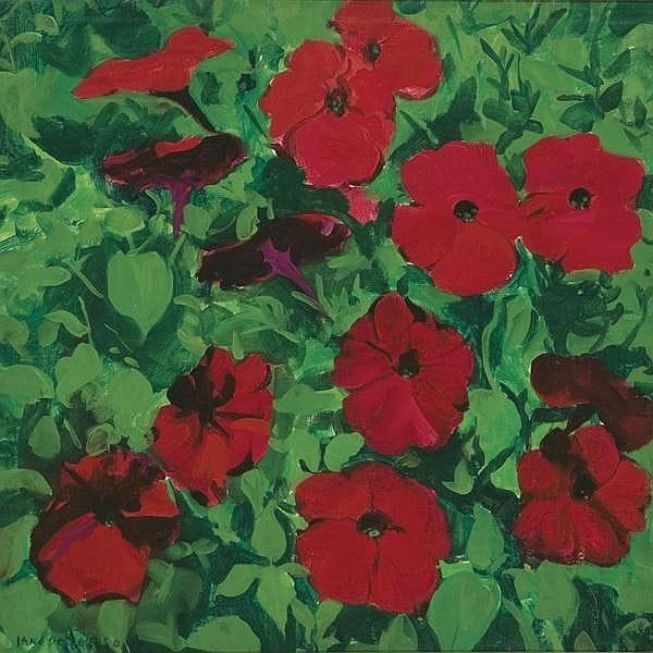 Artwork Title: Red Petunias