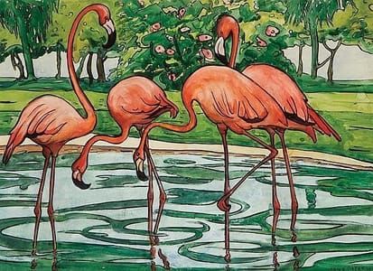 Artwork Title: Pink Flamingos