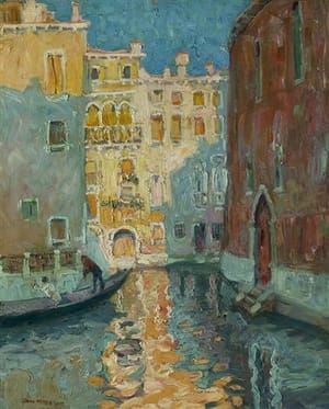 Artwork Title: Sunlit Canal, Venice