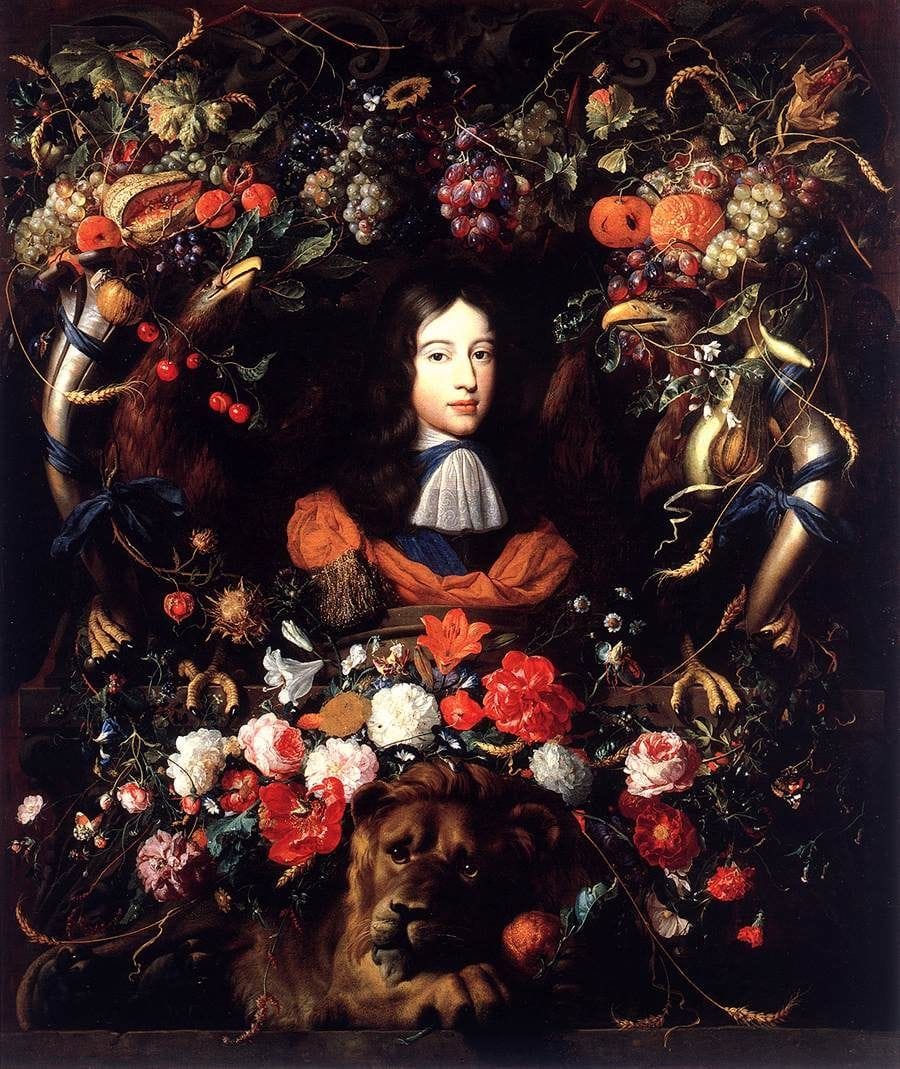 Artwork Title: Garland Of Flowers And Fruit With The Portrait Of Prince William III Of Orange