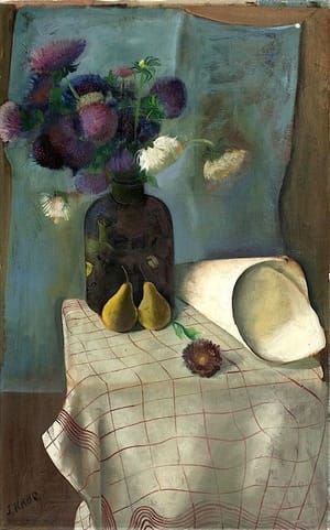 Artwork Title: Still Life with Asters and Pears (Stilleben mit Astern und Birnen)