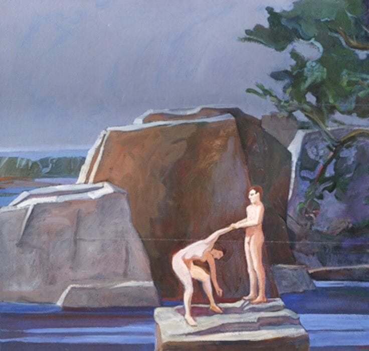 Artwork Title: Two Figures on a Rock