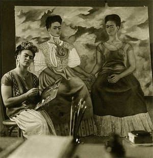 Artwork Title: Frida Painting Las Dos Fridas (The Two Fridas)