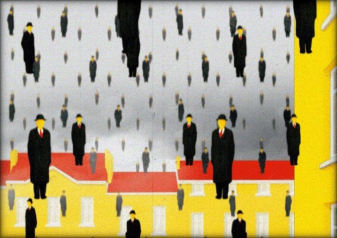 Artwork Title: Animated tribute to René Magritte GOLCONDE