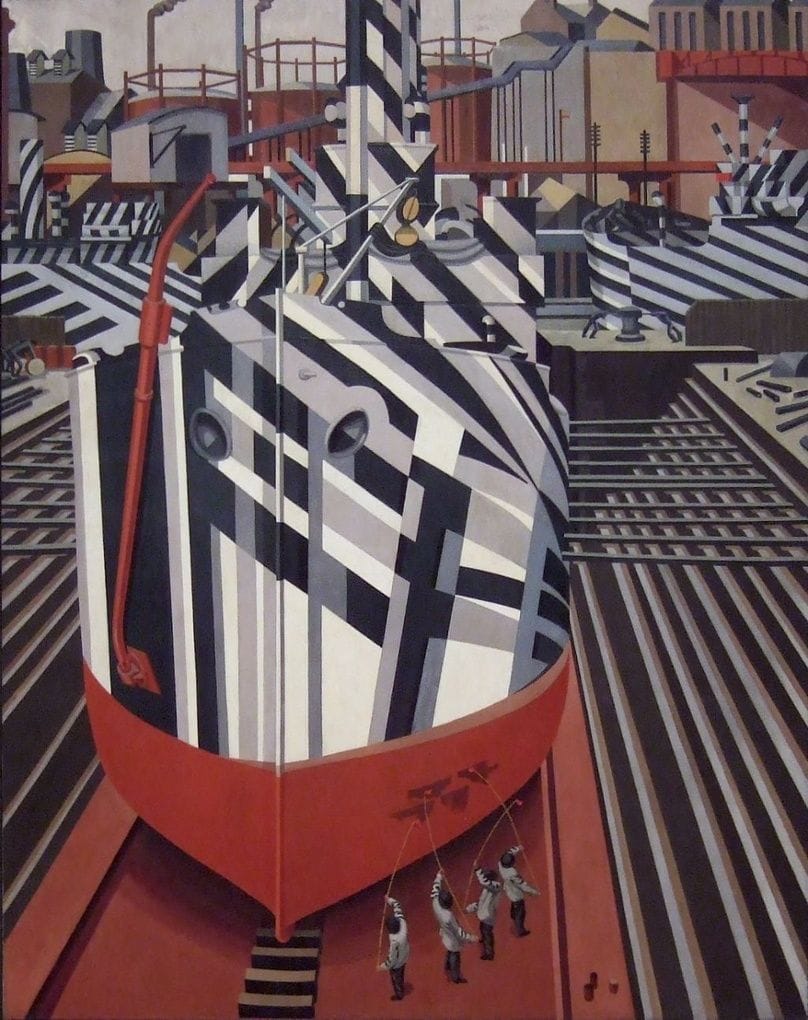 Artwork Title: Dazzle ships in Drydock at Liverpool