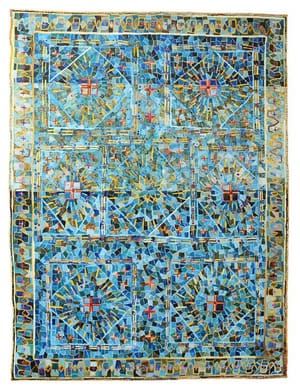 Artwork Title: Green Seljuk Carpet with Color Abraj, Central Anatolia