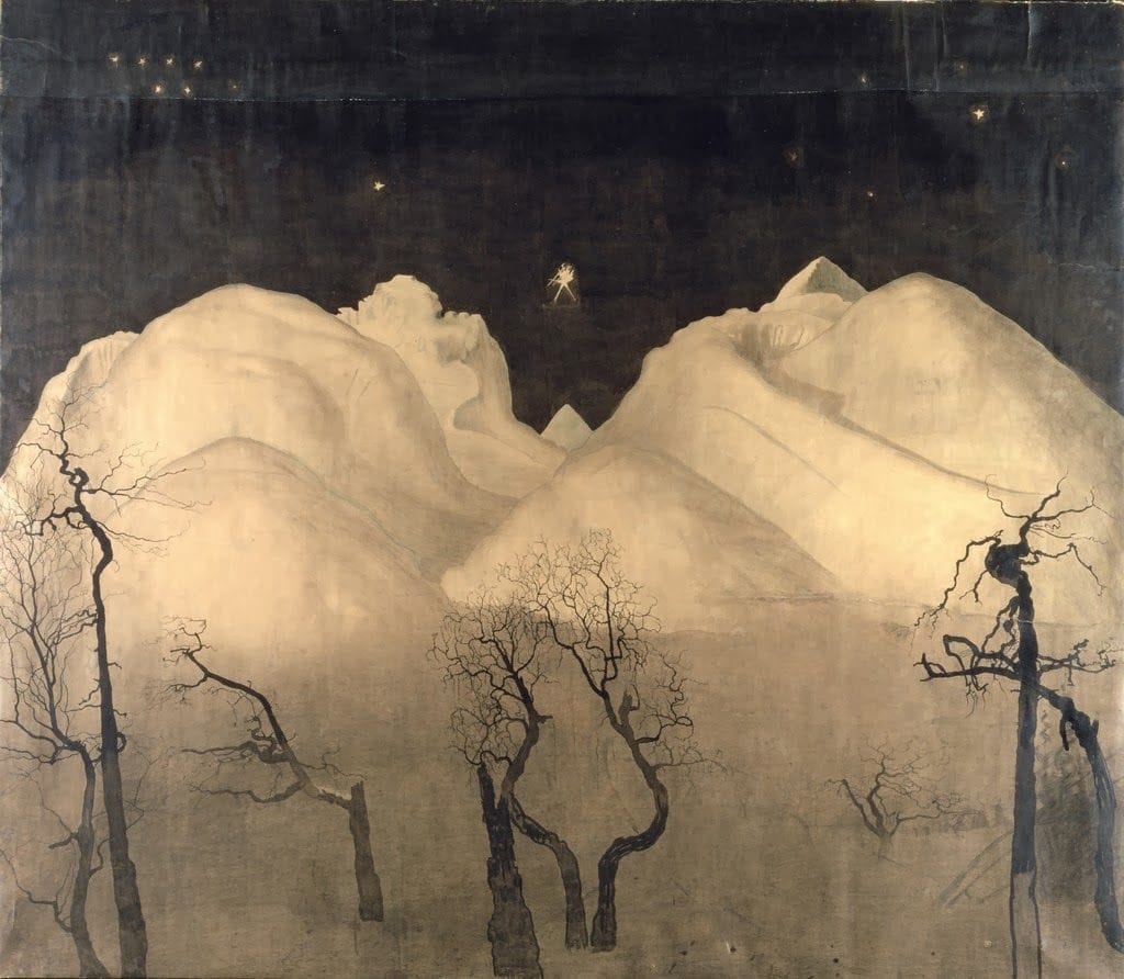 Artwork Title: Winter Night in the Mountains