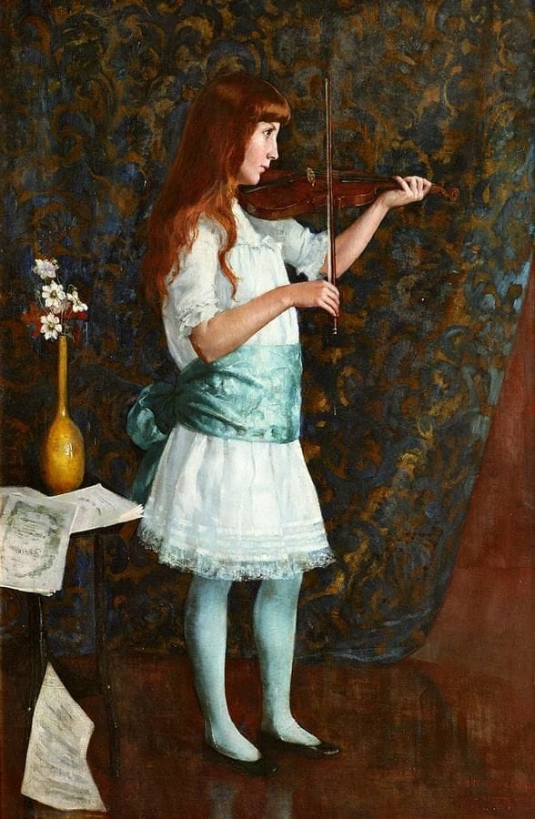 Artwork Title: Young Girl Playing the Violin