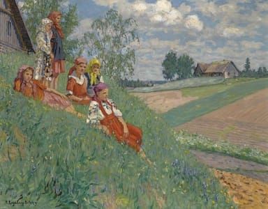 Artwork Title: Дети на лугу (Children in a Meadow)