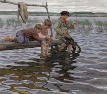 Artwork Title: Рыбалка детей с мостков (Children Fishing on a Footbridge)