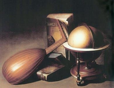 Artwork Title: Still Life With Globe, Lute And Books