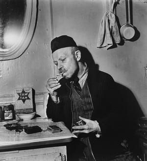 Artwork Title: Uncle Melekh Lights Up, New York City       1945