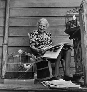 Artwork Title: Woman with Pet Birds, Los Angeles