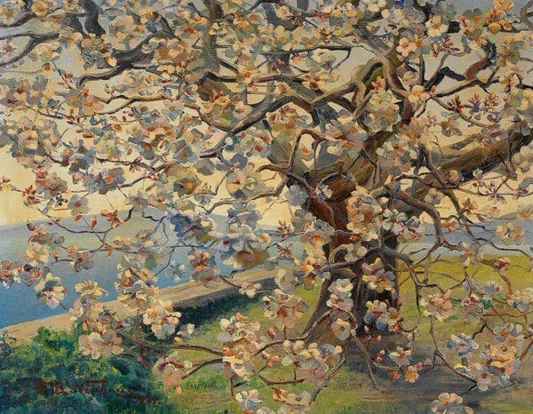 Artwork Title: Blossoming Magnolia Tree