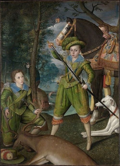 Artwork Title: Portrait of Henry, Prince of Wales (centre), and John Harington, later 2nd Lord Harington of Exton,
