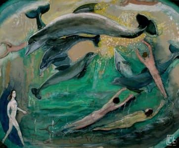 Artwork Title: Swimmimg with the Dolphins