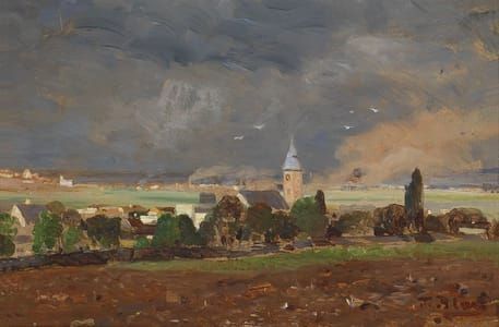 Artwork Title: Village Landscape before Storm