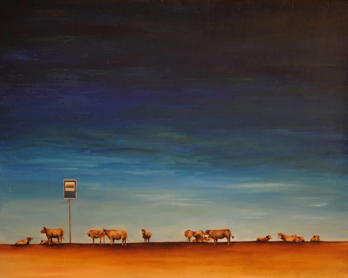 Artwork Title: Bus Stops Cows