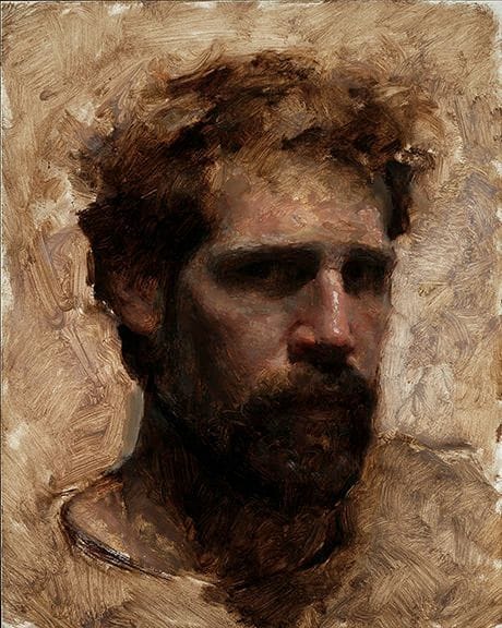 Artwork Title: Self Portrait, Age 36, oil on panel
