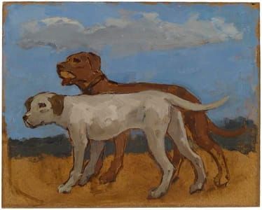 Artwork Title: Brown Dog and Grey Dog