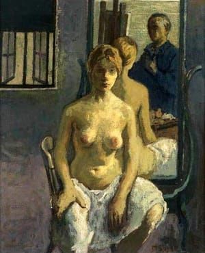 Artwork Title: Artist And Model – In The Mirror