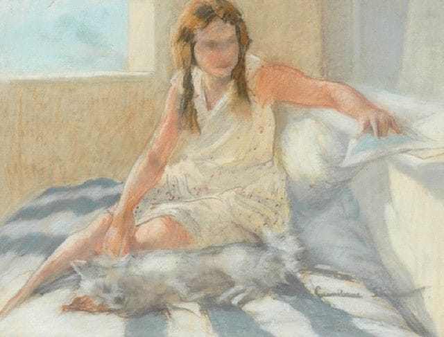 Artwork Title: Girl with Terrier
