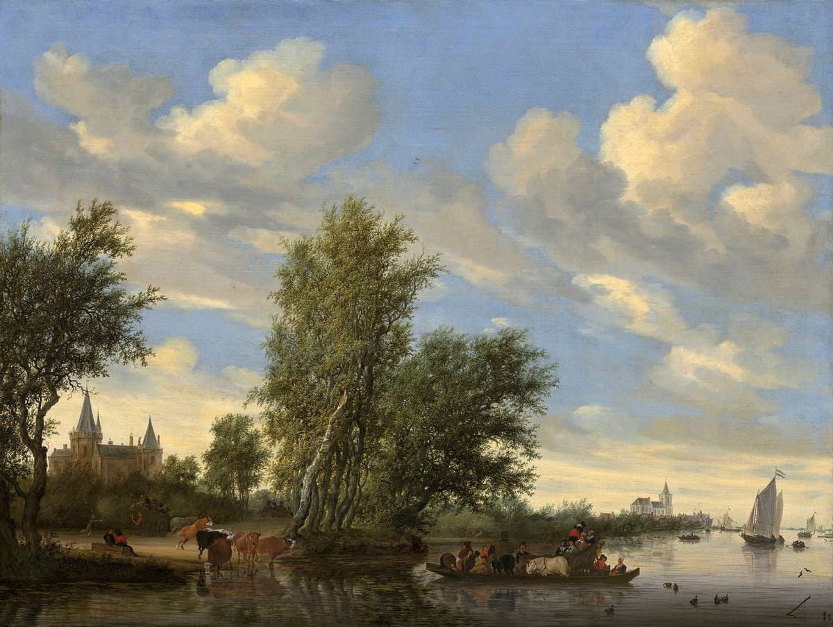 Artwork Title: River Landscape with Ferry