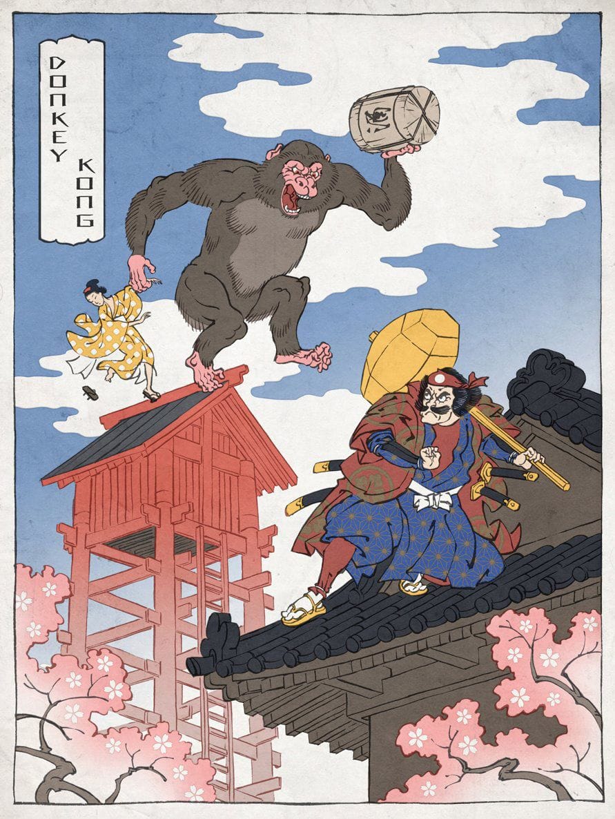 Artwork Title: Donkey Kong as an Ukiyo-e